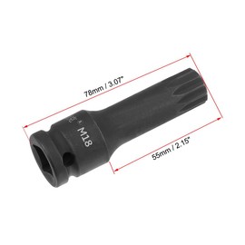 TA-VIGOR Impact Triple Square Spline Bit Socket, 1/2" Drive x M18 (18mm) Key Socket, Premium CR-MO Steel Bits, 78mm Length Bit for Impact Power Drills, Torque Wrench, Ratchet Wrench