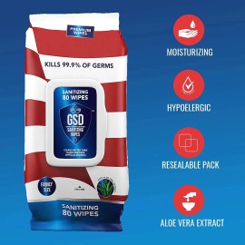 GSD Wipes 80 Pulls Resealable Pack