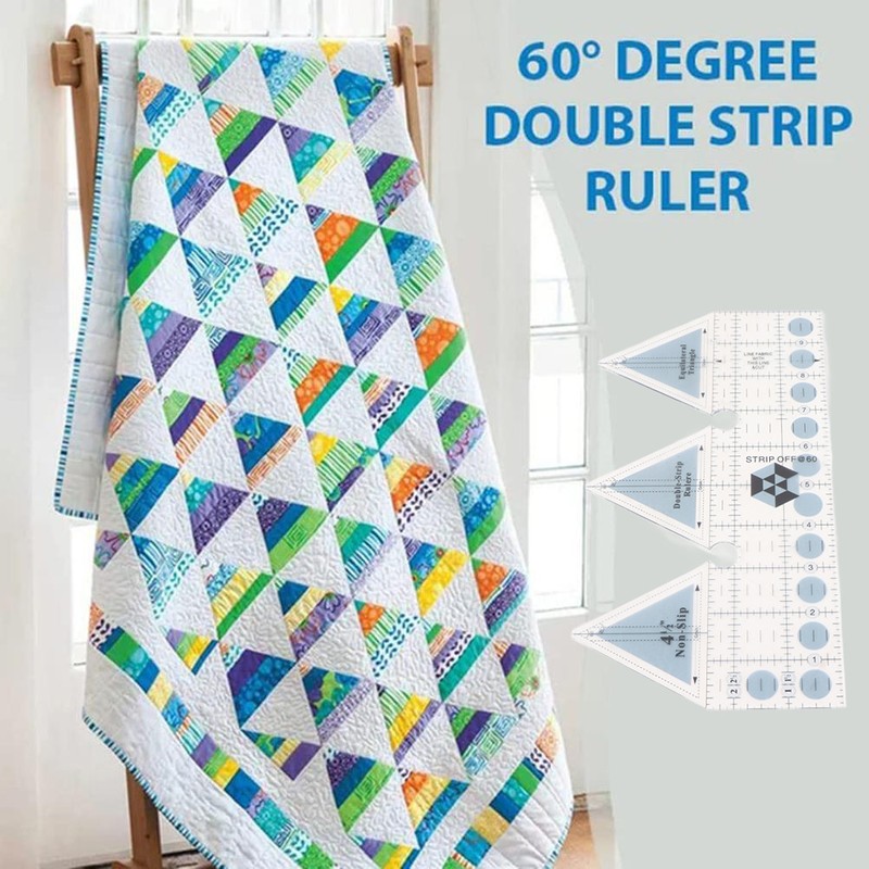 Ruler Grids 45/60/90 Degree Double Strip Ruler Transparent Acrylic Non