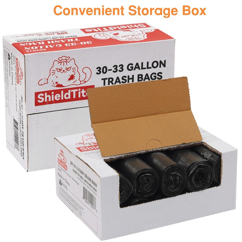 30-33 Gallon Trash Bags, Black Garbage Bags 200 Count, Kitchen