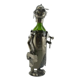 Imported Gift Depot Happy Handyman Construction Worker Metal Wine Bottle Holder
