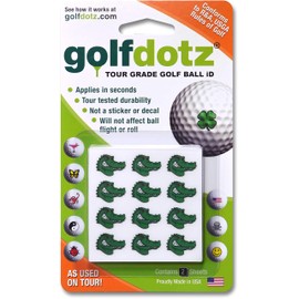 Golfdotz - USGA Rule Conforming Golf Ball Markers, Golf Ball Stickers for Marking Balls, No More Smearing from Stamps, Gifts for Golfers, Dads, and Retirees, (Alligator; 24-Count)
