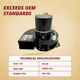 FASCO A143 HVAC Draft Inducer Blower Motor for 7021-10291, 3124, J238-1344, 10708, 66787, RFB337, 238-138, R7-RFB143, OEM Caliber