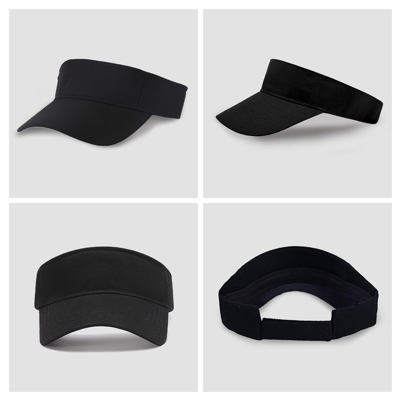 [LANGYU] サンバイザー レディース メンズ ゴルフサンバイザー 無地 帽子 つば大き目 日除け UVカット