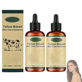 Golden Micro-Peptide Tallow Serum, Gentle Retinol Niacinamide Facial Essence with Bifida Ferment Oligopeptide-1, Hydrating Firming Anti-Aging Lipid-Based Serum 100ml 3.38 fl oz (2PCS)