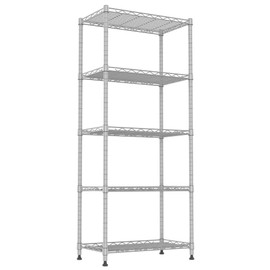 REGILLER 5-Wire Shelving Metal Storage Rack Adjustable Shelves,Standing Storage Shelf Units for Laundry Bathroom Kitchen Pantry Closet(Silver,11.8" D x 21.2" W x 53.5" H)