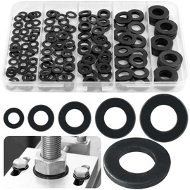Celepoir Pack of 150 Flat Washers Carbon Steel Washers M4 M5 M6 M8 M10, Carbon Steel Locking Washers Assortment Set, O Ring Spacers for Doors & Home Repairs
