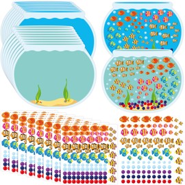 100 Days of School Stickers Fish Tank Stickers 100th Day Stickers Scene for Kids 16 Make Your Own Fish Tank Stickers with Cardboard Backgrounds 14.2 X 11 Inch Classroom Crafts
