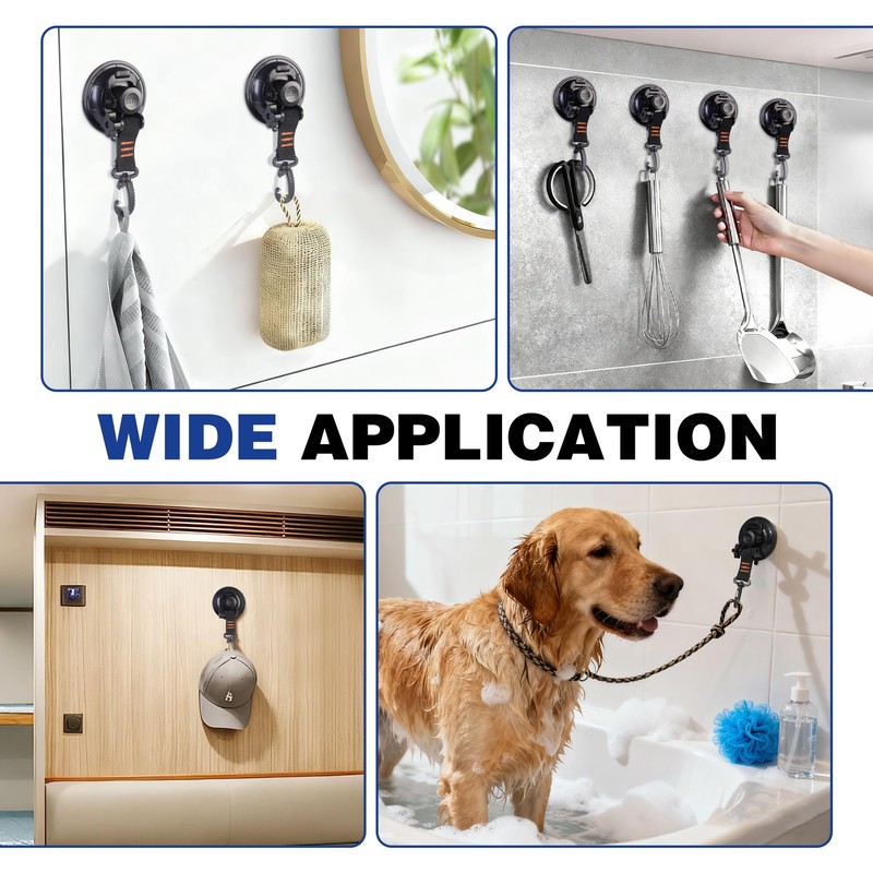 REDCAMP 2 Pieces Heavy Duty Suction Cup Anchor Tie Down,