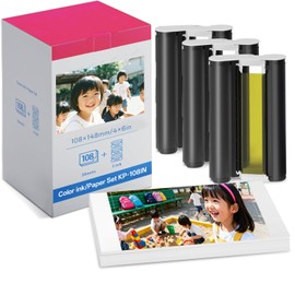 KP-108IN Photo Paper 108 Sheets 100x148mm Replacement Glossy Paper SELPHY CP1500 CP1300 CP1200 CP910 CP900 CP800 CP790 CP780 CP770 CP760 CP750 CP740 CP740 CP740 30, CP7 20, CP710, CP600, CP510, CP500