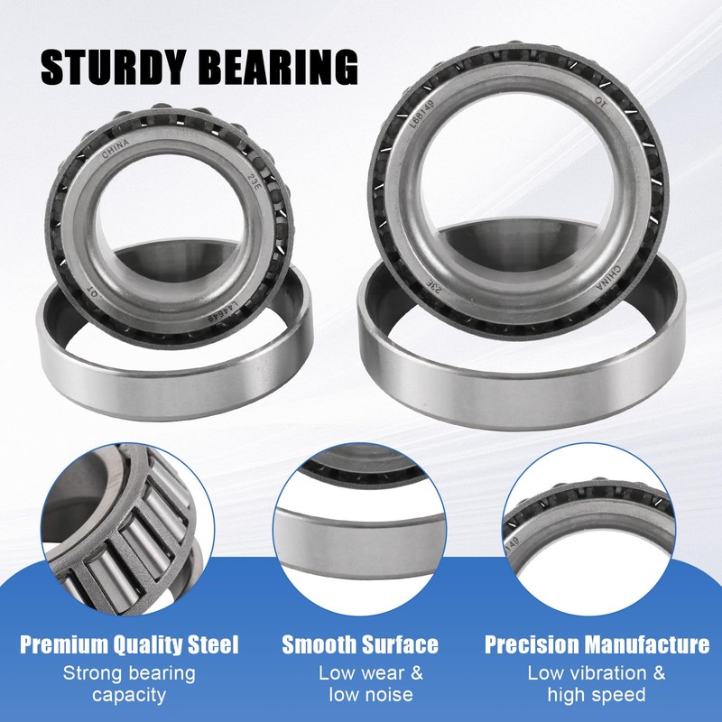 4 Sets 3500 LB Trailer Axle Bearing Kits L68149 L44649