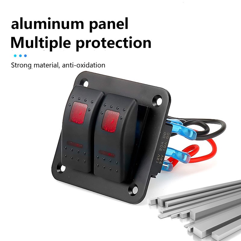 WANGCL Aluminum- 12v/24v Control Panel 2 Position ON/OFF Toggle Switch