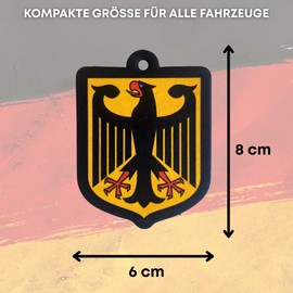 2er Set Auto Duftbaum Deutschland – Autoduft & Lufterfrischer Rückspiegel – Sandelholz Fruchtiger Duft – Bundesadler Design – Auto Duftanhänger gegen Gerüche