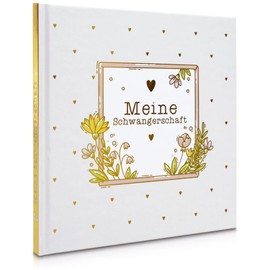 MilaBoo My Pregnancy Memory Book Hardcover Gold I Lovingly Designed Pregnancy Diary I Gift for Expecting Mother