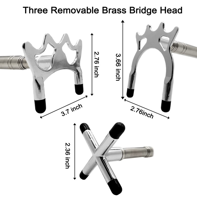 crayfomo Cue Stick Bridge, Retractable Snooker Cues Bridge with 3PCS