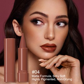 Gradient Lip Liner and Lipstick Combo Set, 2-in-1 Ombre Crayon Form Lipstick with Matte Finish, Long Lasting, Waterproof Smudge-Proof, Full Coverage Lip Liner for Fuller & Plumper Lips (#04 Sienna)