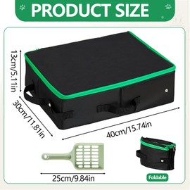 Foldable Cat Litter Tray for Travel, Portable cat litter box with Lid and Scoop Waterproof Collapsible Kitty Carrier for Kittens, Rabbit, Cars, Camping