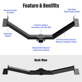 APS Rear Trailer Hitch, 2 inch Towing Hitch Receiver Class 3 Hitch Cover Included Compatible with Kia Sorento Hyundai Santa Fe 2011-2013