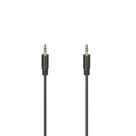 Hama Flexi-Slim Audio Cable Jack 3.5 mm / F Plug Gold Black 0.75 m
