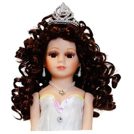 Kinnex Collections Since 1997-18" Porcelain Quinceanera Umbrella Doll (Quince Anos)- KB18724-1B (White)