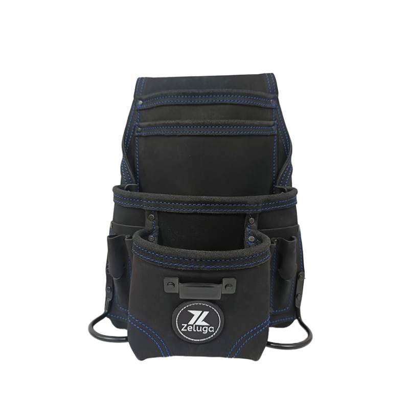 Zeluga 20-501 10 Pockets Premium Nubuck Top-Grain Leather Tool Pouch,