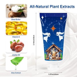 Piuaeue 50 Pcs Christmas Hand Cream Set Christmas Hand Lotion Bulk Travel Size Winter Scented Hand Lotion for Women Mom Girls, Unique Christmas Stocking Stuffers (Nativity)