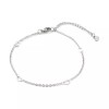 LZD Stainless Steel Cable Anklet Bracelet Heart Lobster Silver Adjustable
