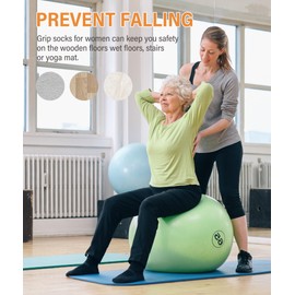 DIBAOLONG Pilates Socks with Grips for Women Yoga Socks Barre Hospital Socks 9-Pairs Non Slip Grippy Socks for Women and Men, 8-10