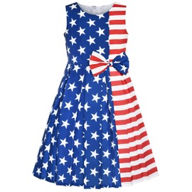 Girls Dress American Flag National Day Party Dress Size 10