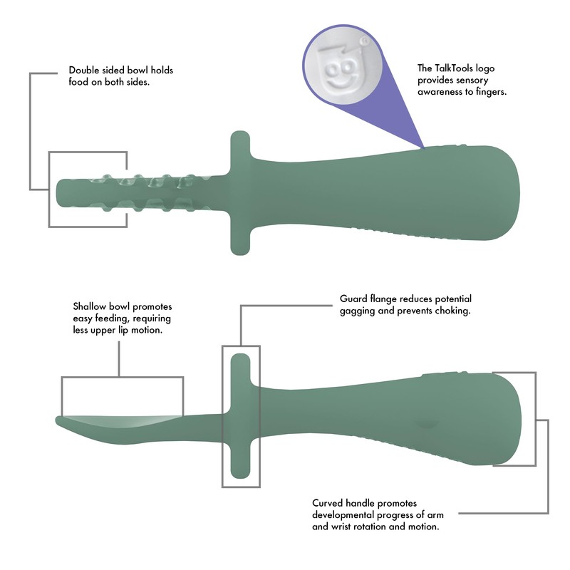 TalkTools ITSY Tiny Silicone Spoons – Twin Pack Soft Silicone