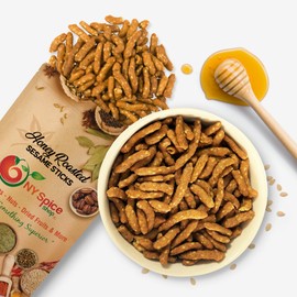 NY Spice Shop Honey Roasted Sesame Sticks – 5 Pound Honey Sticks - Honey Sesame Sticks - Sesame Sticks Snacks - Gourmet Snacks - Deliciously & Fresh Sesame Seed Snacks bulk for Midday