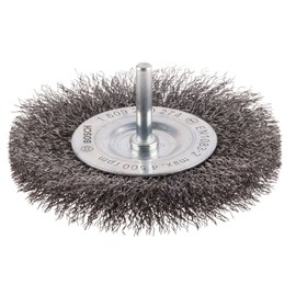 Bosch 1609200274 6 mm Shank Wire Wheel with 100 mm Crimped Wire and 0.2 mm Steel