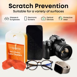 OPTIPAK I-Sparkle Anti-Reflective Safe Lens Cleaner Spray kit - (1) 1oz Glasses Cleaner Spray, (2) Microfiber Cloth for Eyeglasses, Sunglasses, Lenses, Screens and Camera Cleaning Kit (3 Piece Set)