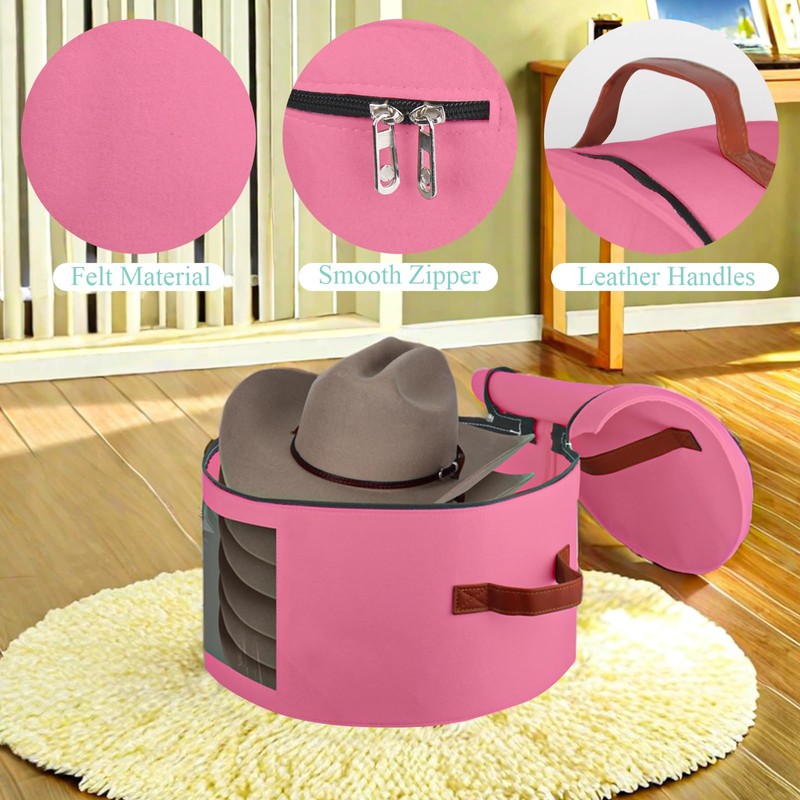 Hat Box,Hat Storage Box,Stackable Round Brim Hats Organizer Bag Container
