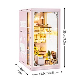 DIY Wooden Book Nook Kit, 3D Puzzle Bookend Model, Creative Birthday Gift, Bookshelf Ornament, Suitable for Wedding, Holiday Gift