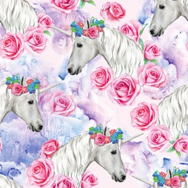 Wallderful Pink Wallpaper Peel and Stick Modern Unicorn Art Deco Wallpaper for Bedroom Cabinets Pink Floral Contact Paper Self Adhesive Waterproof Wall Paper Laminate Countertop Sheets 17.5" x 118"