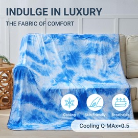 Cushious Cooling Blanket for Hot Sleepers Twin Size 60"x80", Summer Ice Cold Blanket Absorbs Heat to Keep Body Cool for Night Sweats, Lightweight Breathable Cold Blankets for Sleeping Bed & Sofa