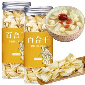 Wanhua Hall Dried lily Bulb Tea Bai He 8.5oz/240g (120g*2) Lily Bulb Pure Natural Dried Lily Buds for Cooking Chinese Sulfur-Free Food Making Porridge百合干 龙牙百合 百合