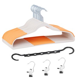 VECELO 25 Pack Clothes Hangers, Non-Slip Plastic Coat Hanger, 360°Swivel Hook & Space Saving for Bedroom Closet, Great for Shirts, Pants, Excellent Heavy Duty