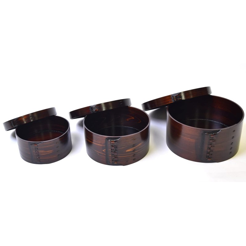 Kiso Kogei Wiping Lacquer Bending Ring Ohitsu (3 Pairs)