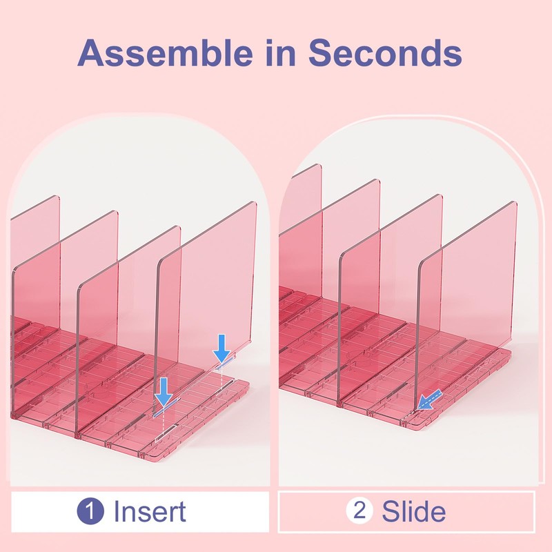 SortNStore Purse Organizer for Closet: Shelf Dividers Adjustable Acrylic Bag