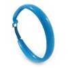 Large Sky Blue Enamel Hoop Earrings - 55mm Diameter