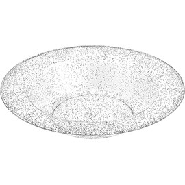 Lillian Collection Glitter Silver Premium Plastic Round Soup Bowl - 14 oz (Packs of 10) - Elegant Durable Plastic, Ideal for Weddings, Parties & Events