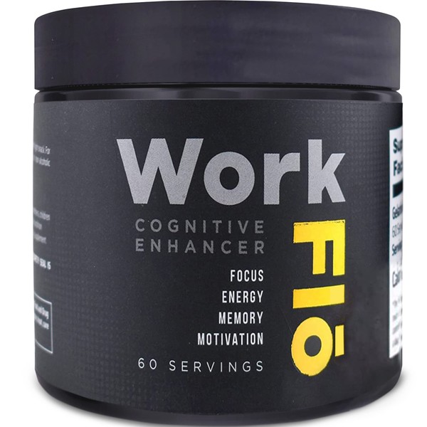 Workflo - Brain Booster Nootropic with Noopept, Alpha GPC, and PhosphatidylSerine. Complete Daily Brain Supplement to Increase Focus, Memory, and Mental Clarity.