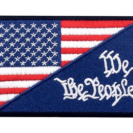 USA Stars & Stripes American Flag We The People Patch Embroidered Morale Applique Iron On Sew On Emblem