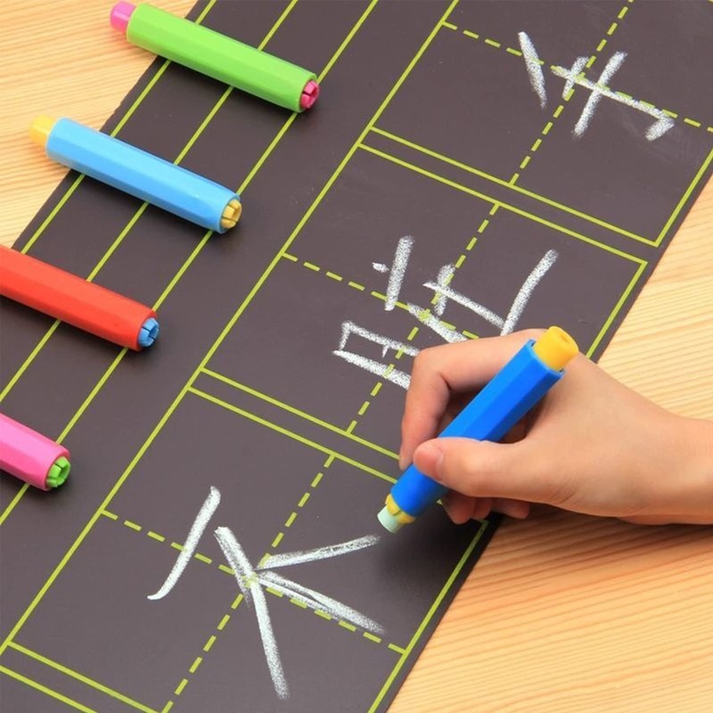 Paichley 5 Pieces Colorful Plastic Chalk Holders，Blackboard Adjustable Set for