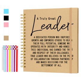 CWEGSJ Leader Gift A Truly Great Leader Photo Album Blank DIY Album for Manager Boss Team Member Leader Inspirational Scrapbook Album,Leader Appreciation Gifts. (Brown, 12x12)
