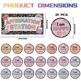 ARCHCRTC 22 Pieces Affirmation Station Composition Notebook Bulletin Board Decorations Set Motivational Positive Encouragement Inspirational Bulletin Board Posters for Back to School Classroom Decor