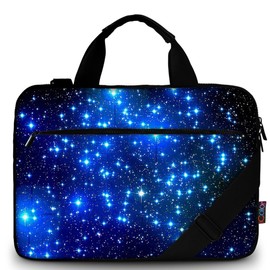 Mibbxea 13 13.3 Inch Laptop Bag with Shoulder Strap, Canvas Messenger Bag, Travel Bag, Protective Carry Bag with Adjustable Strap, for 12-13.3 Inch Computer, Ultrabook, Netbook, Blue starry sky