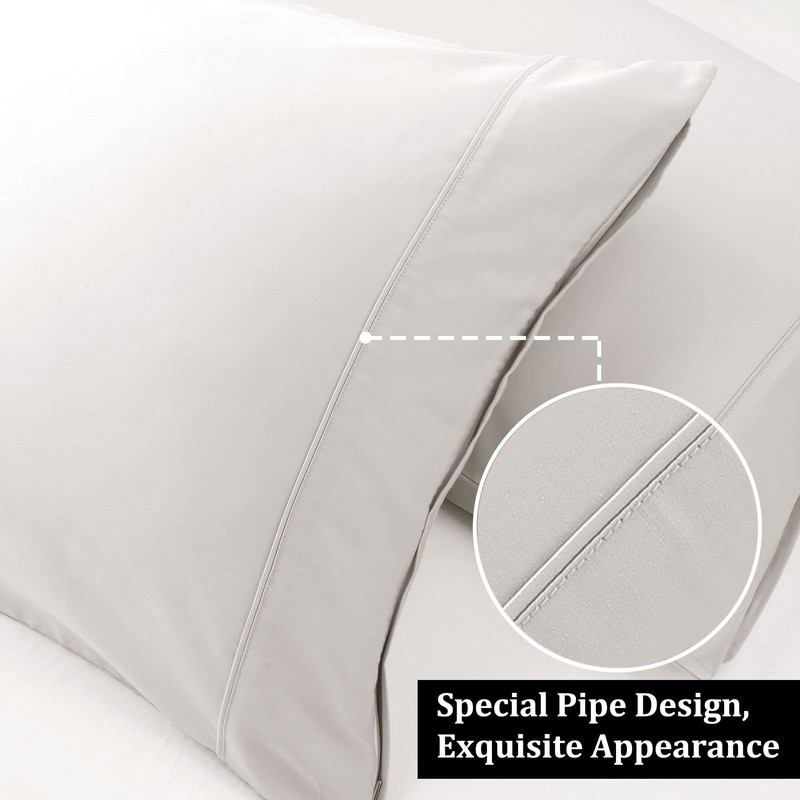 PiccoCasa Pillowcases 2 Pack Cotton Pillow Cases with Zipper Closure